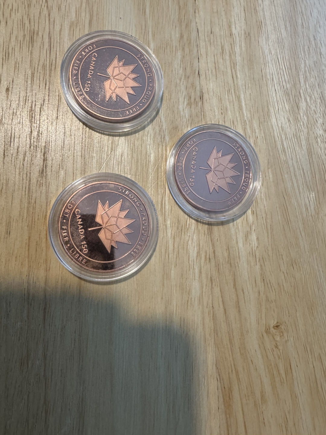 Three Canada 150th Anniversary Commemorative Coins
