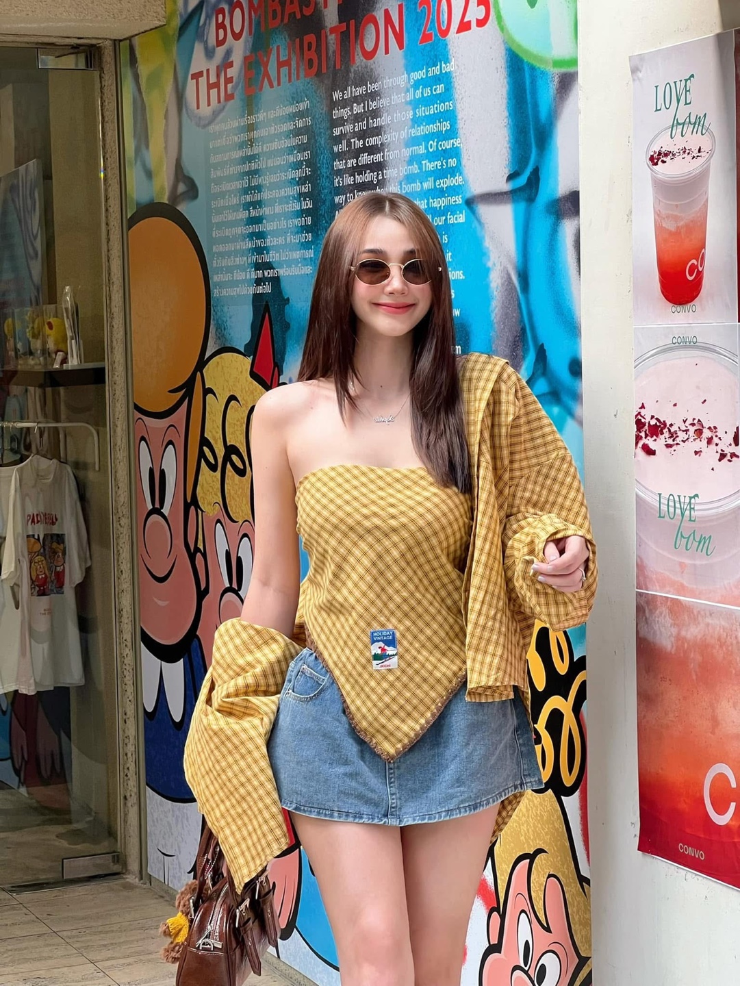 Yellow Gingham Oversized Shirt Jacket