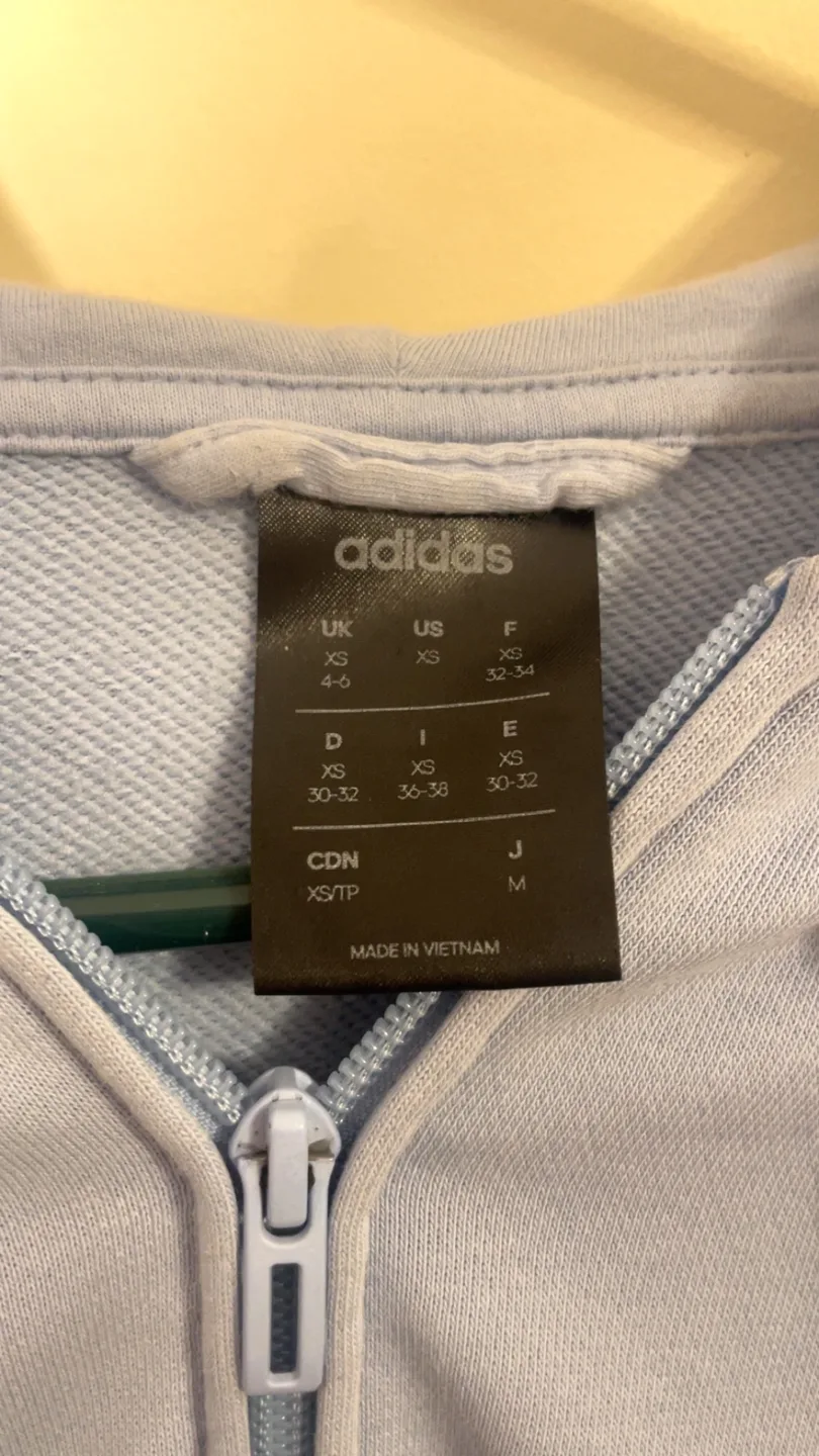 Adidas Women's Zip-Up Hoodie - Light Blue - XS image indicator(2)