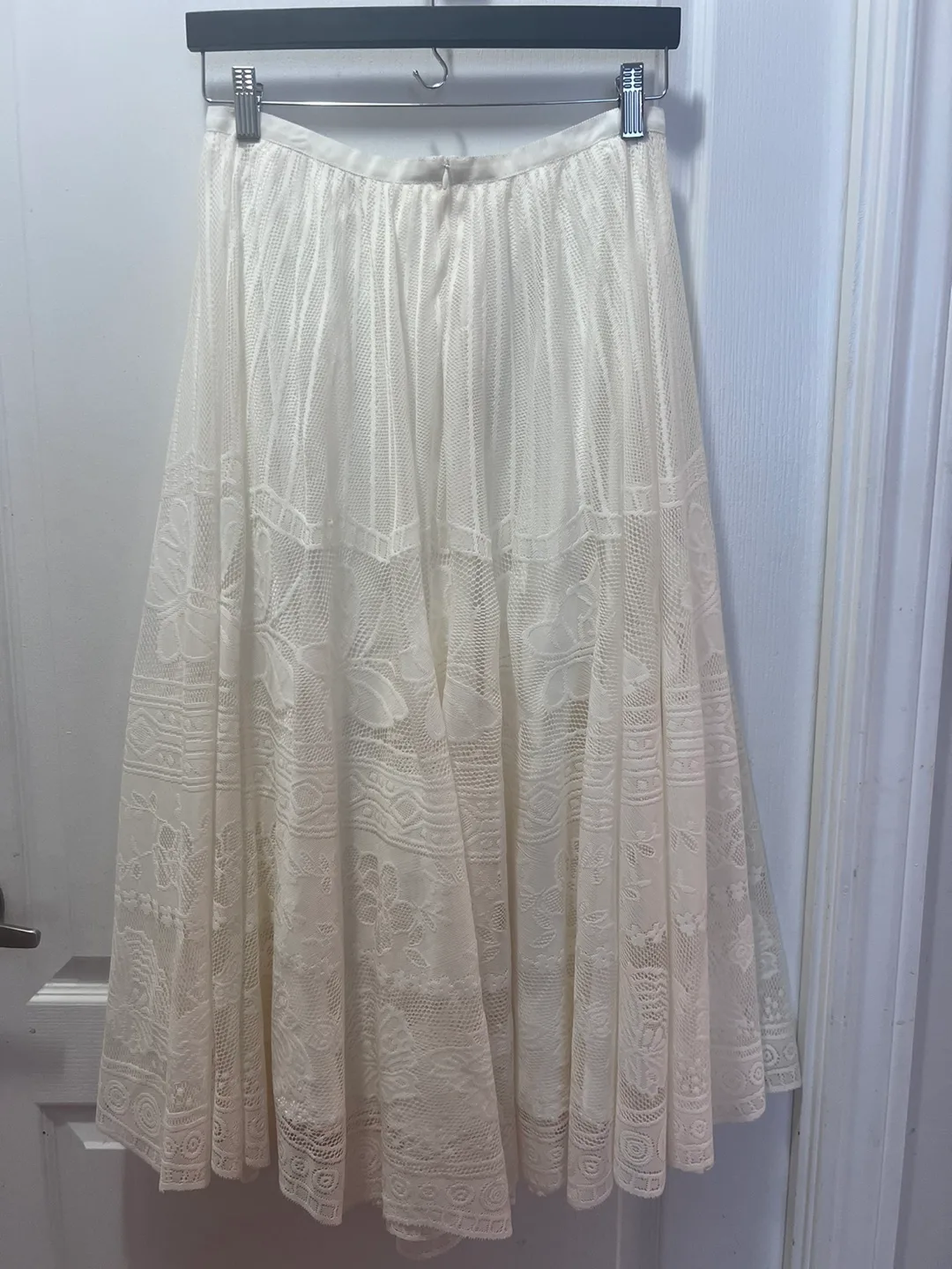 White Lace Midi Skirt Dior inspired image indicator(5)