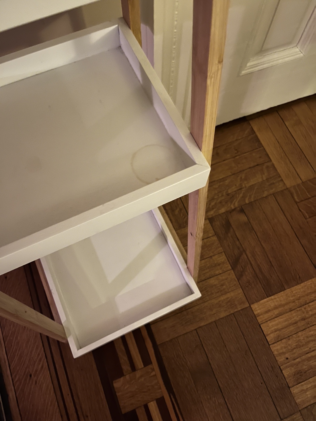 3-Tier White & Bamboo Shelf / Stand - photo 3