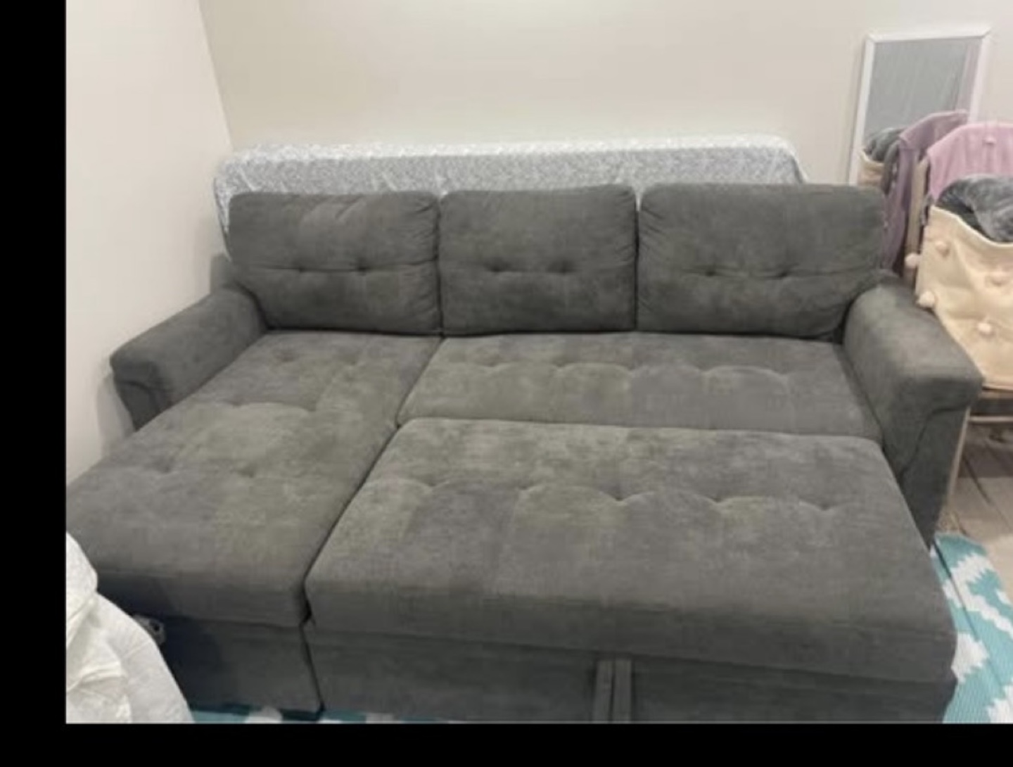 Grey Sectional Sofa with Pull-Out Sleeper - photo 2