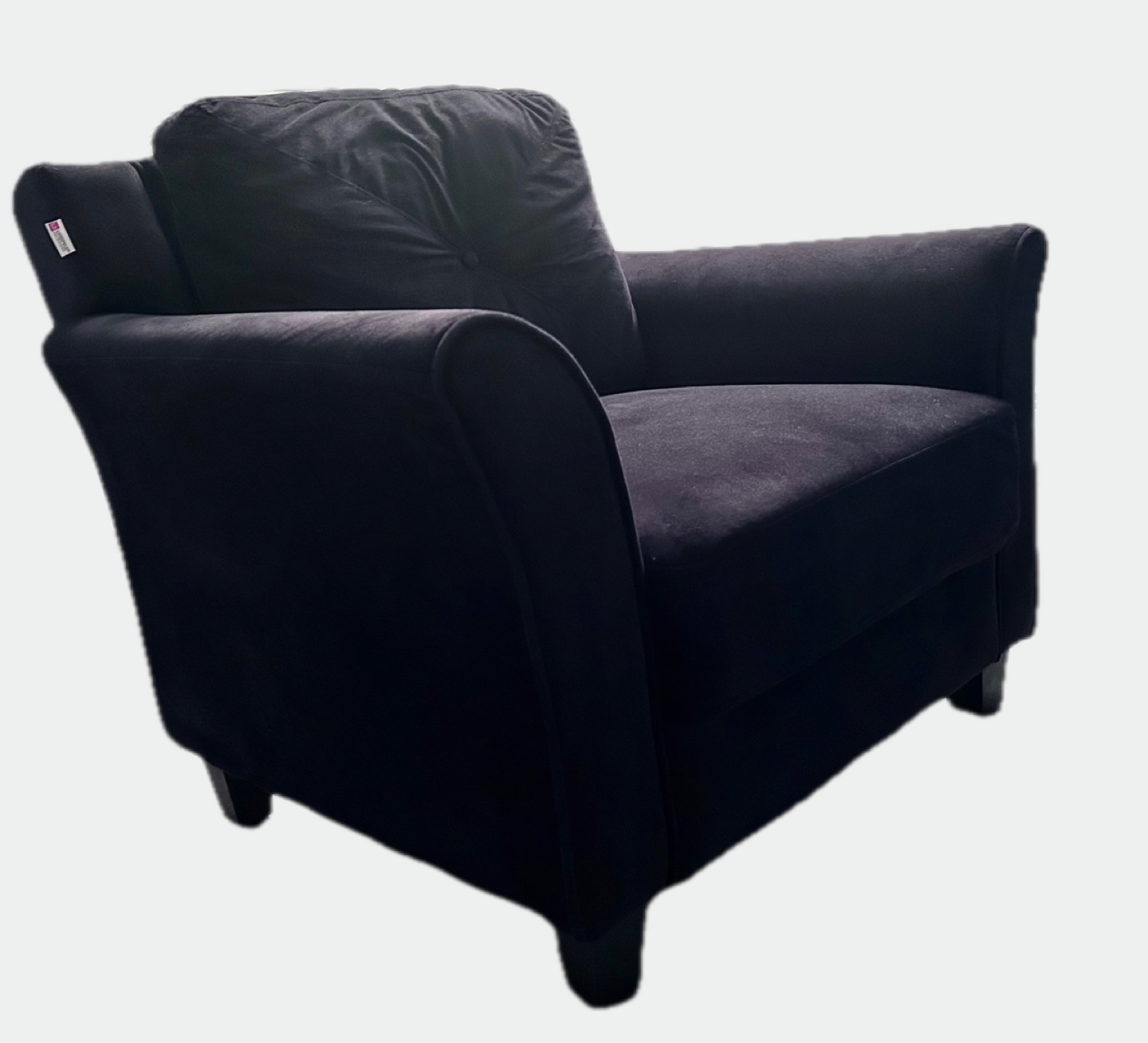 Dark-coloured Velvet love seat