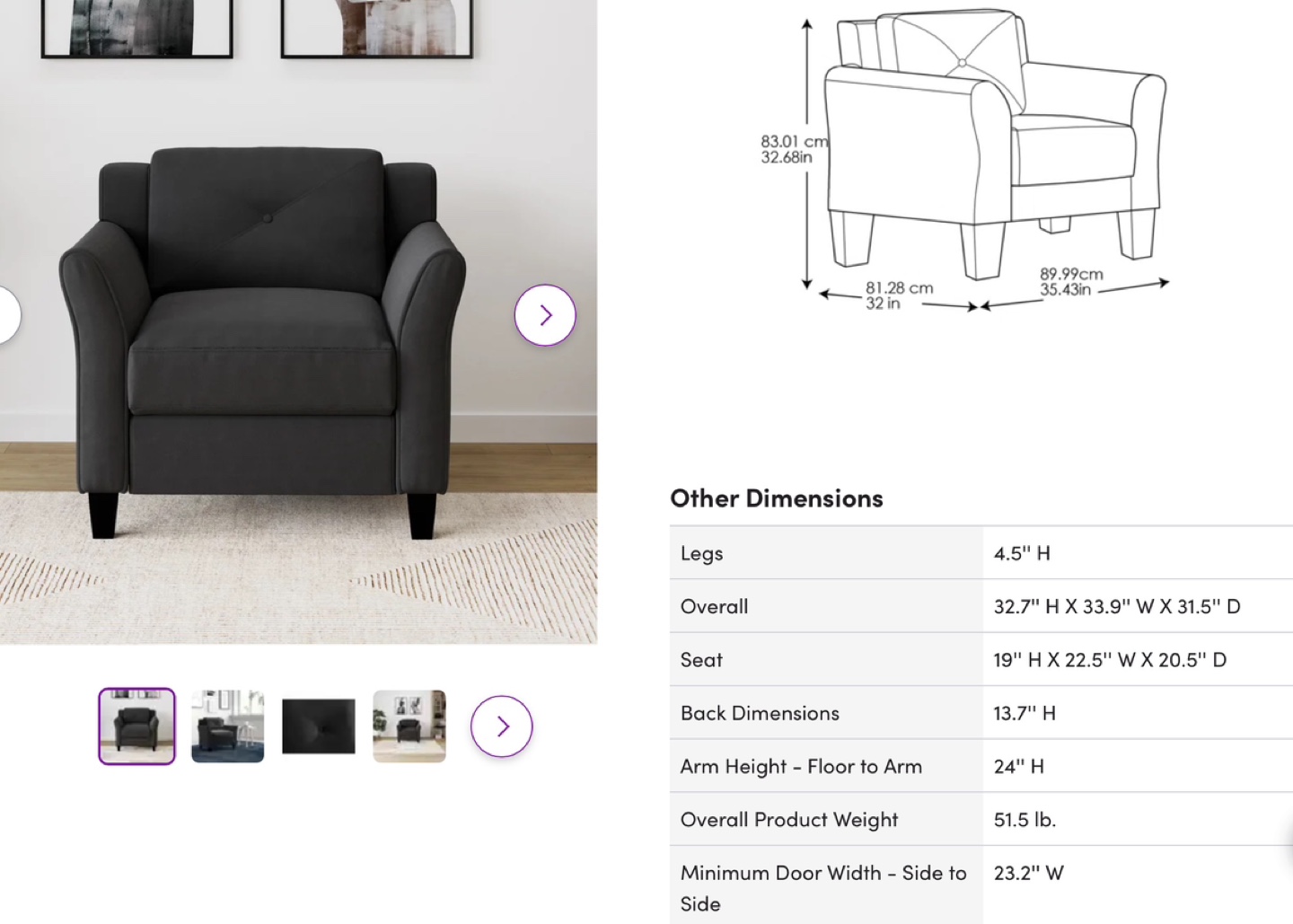 Dark-coloured Velvet love seat - photo 4