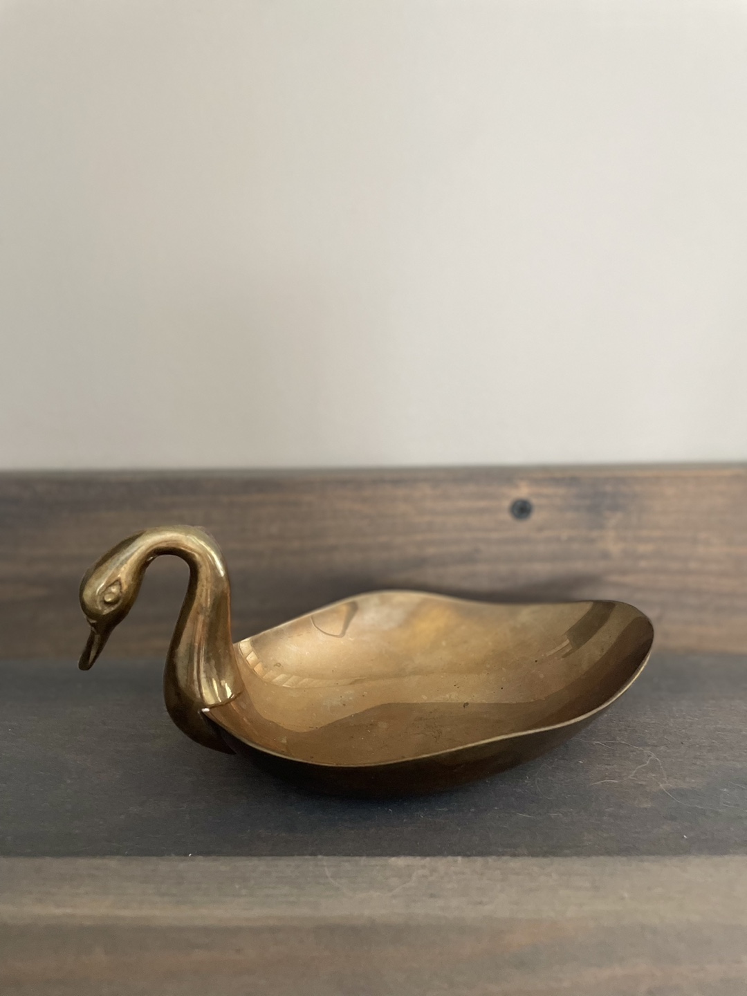 Vintage Brass Swan Dish