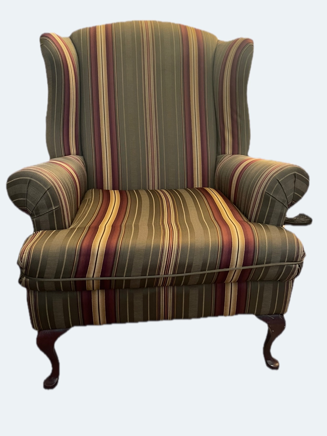Pair of Wingback Chairs - Striped Upholstery - photo 2