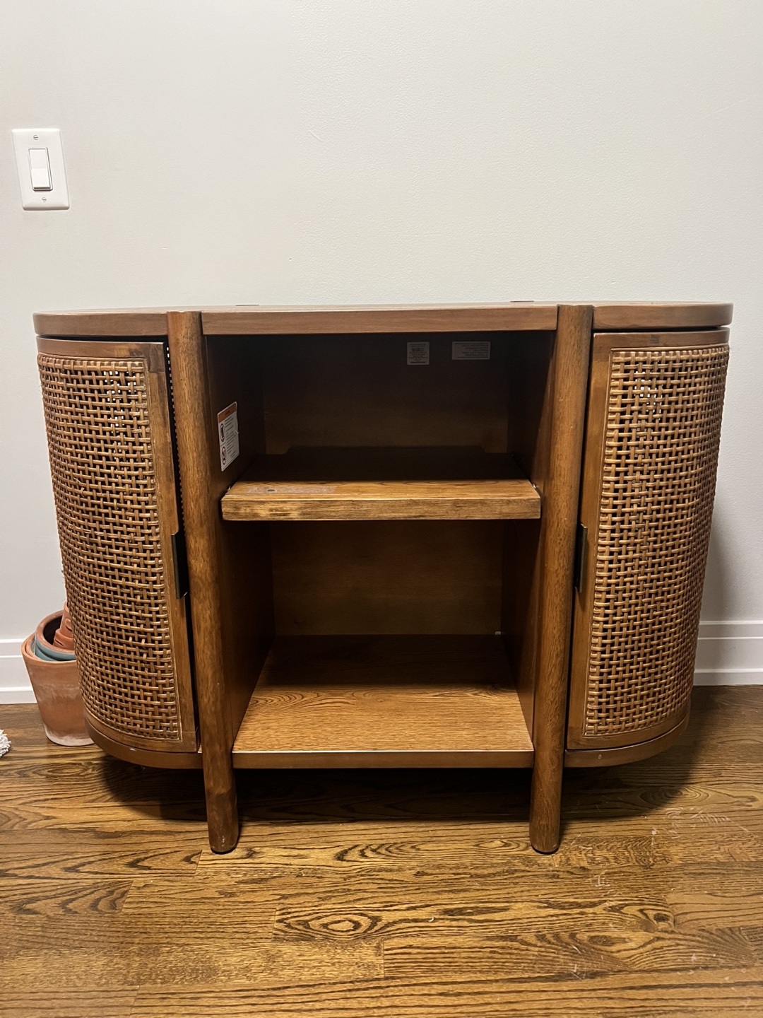 Mid-Century Modern Rattan Cabinet