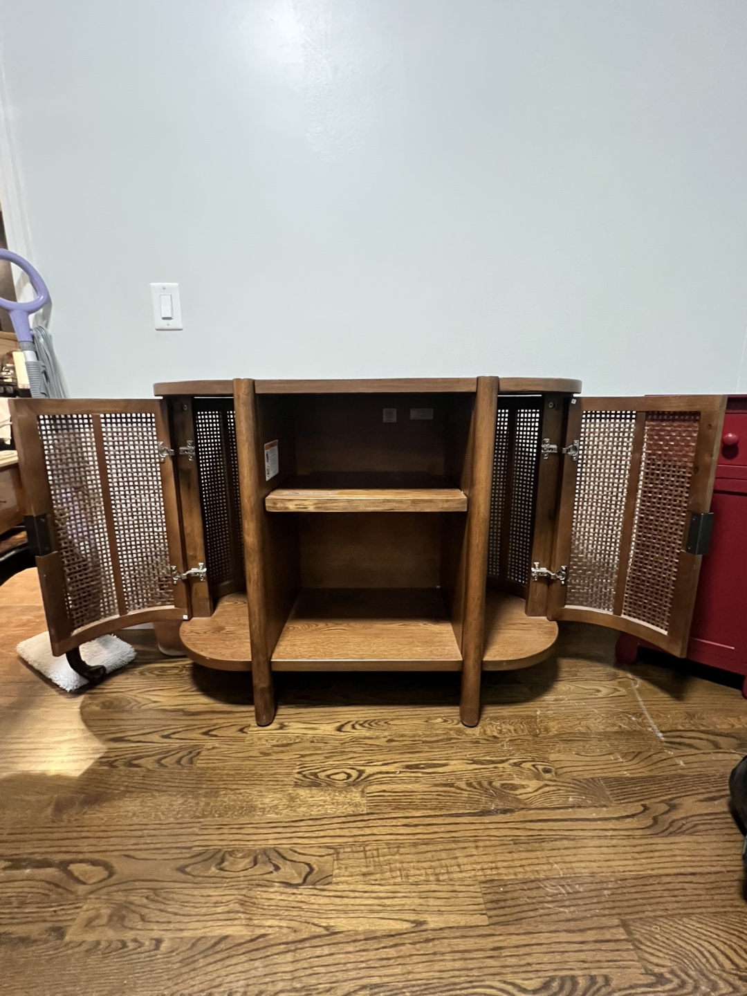 Mid-Century Modern Rattan Cabinet - photo 2
