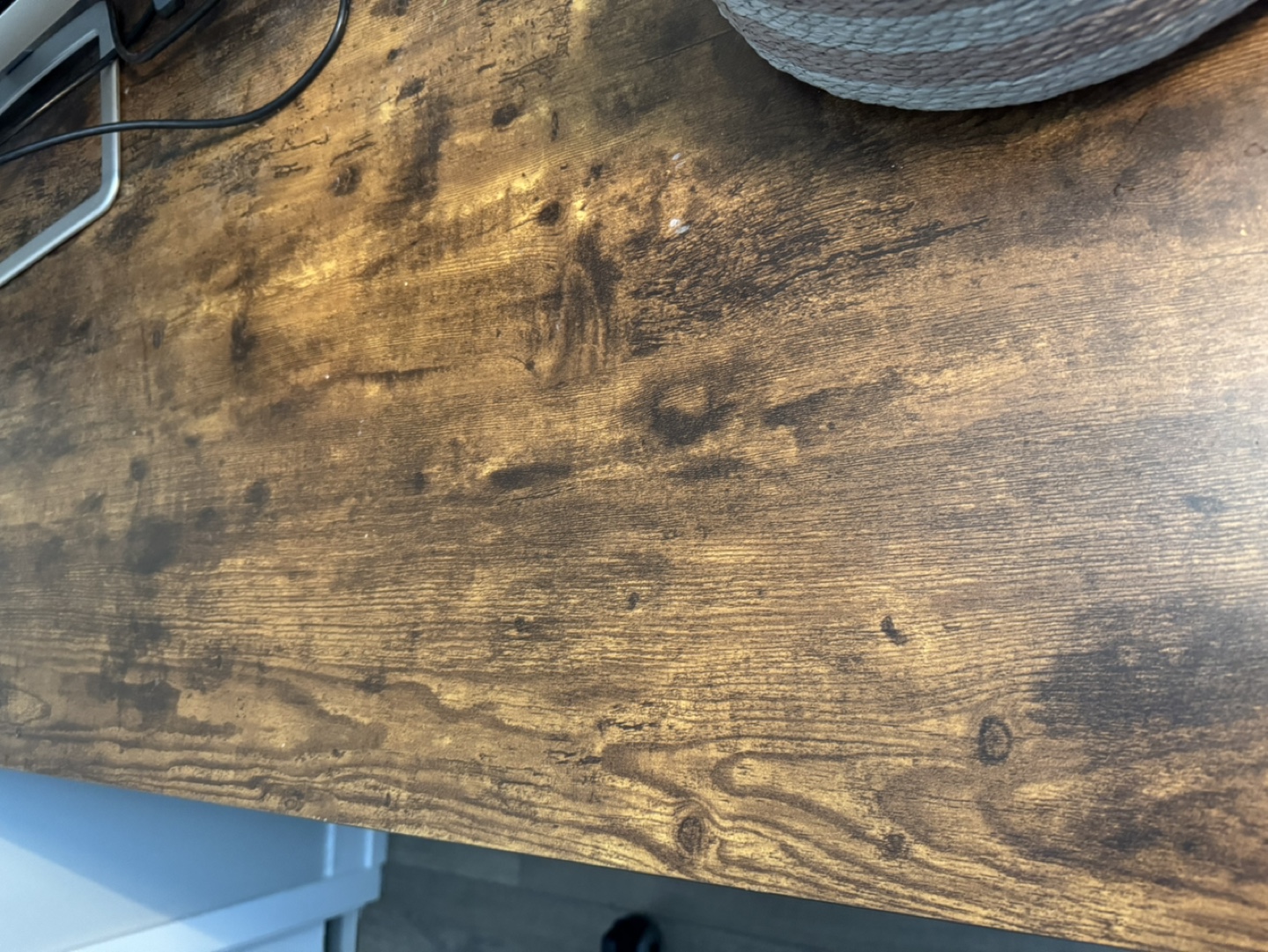 Brown Wood-Look Computer Desk with Metal Frame - photo 2