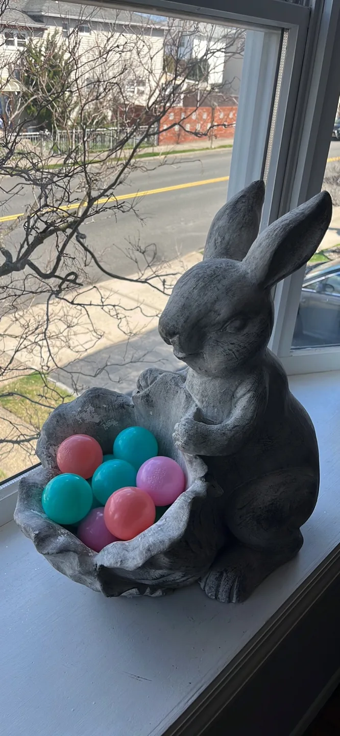 Easter Bunny Figurine with Egg Basket image indicator(2)