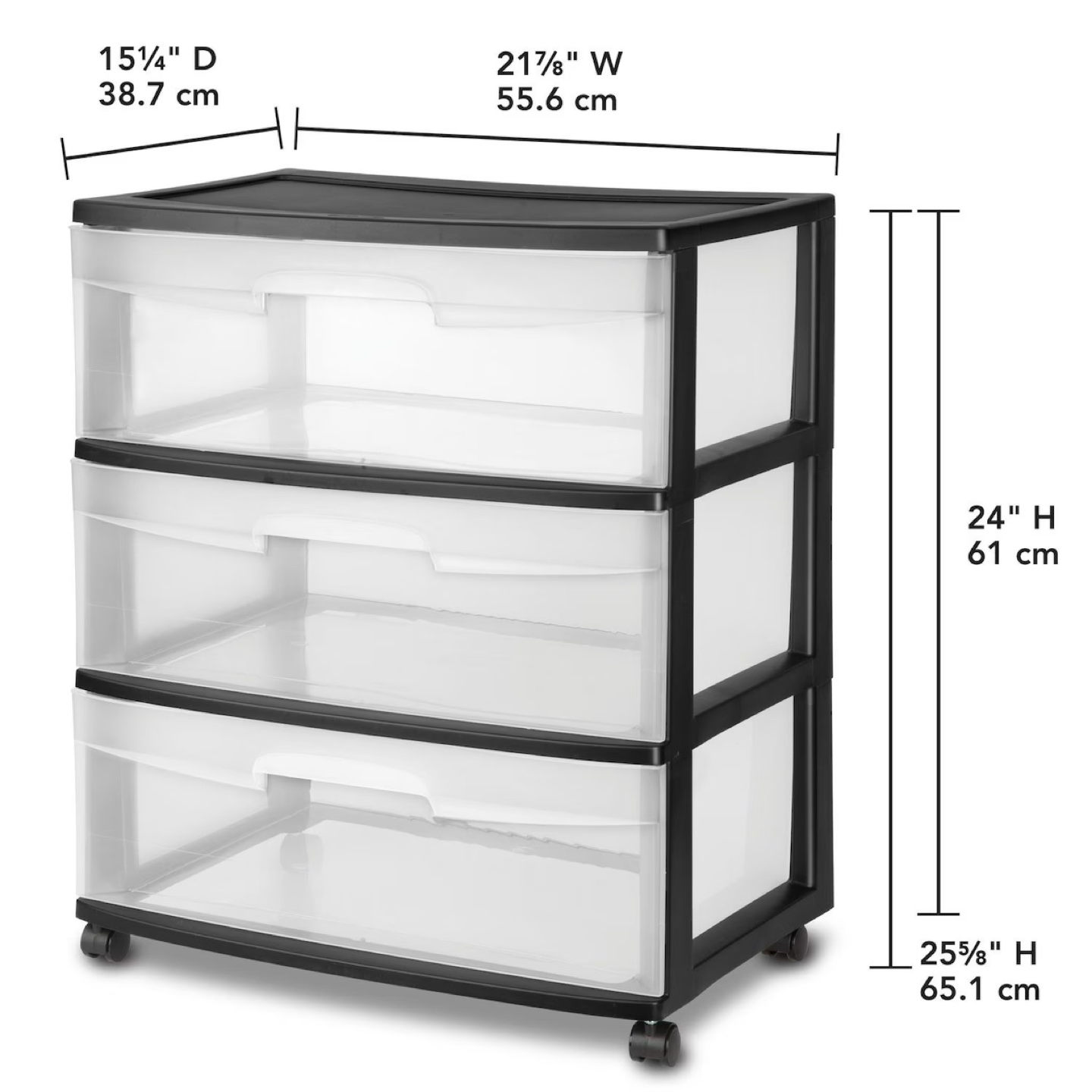 Three-Drawer Rolling Storage Cart - photo 2