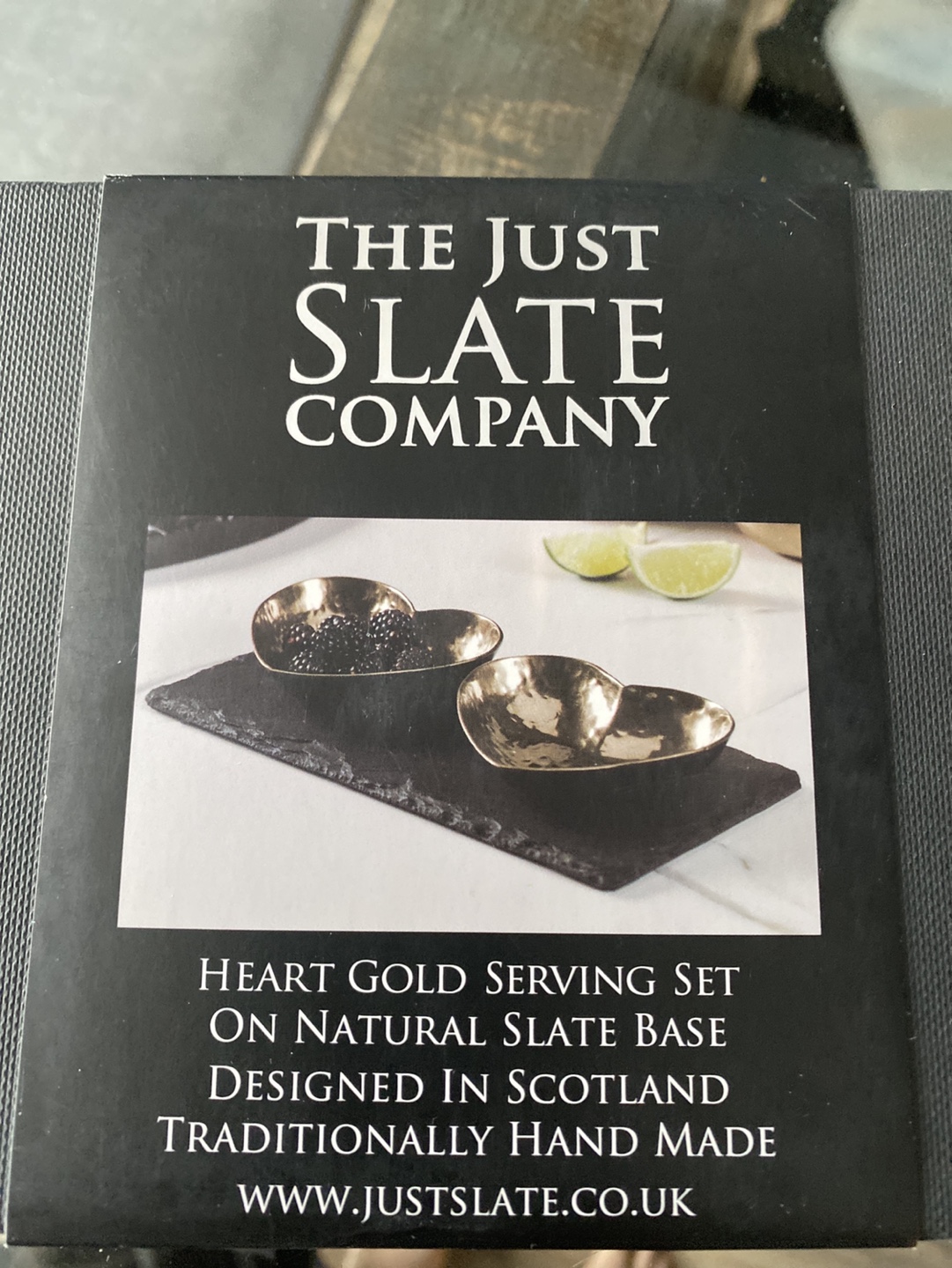 The Just Slate Company Heart Gold Serving Set
