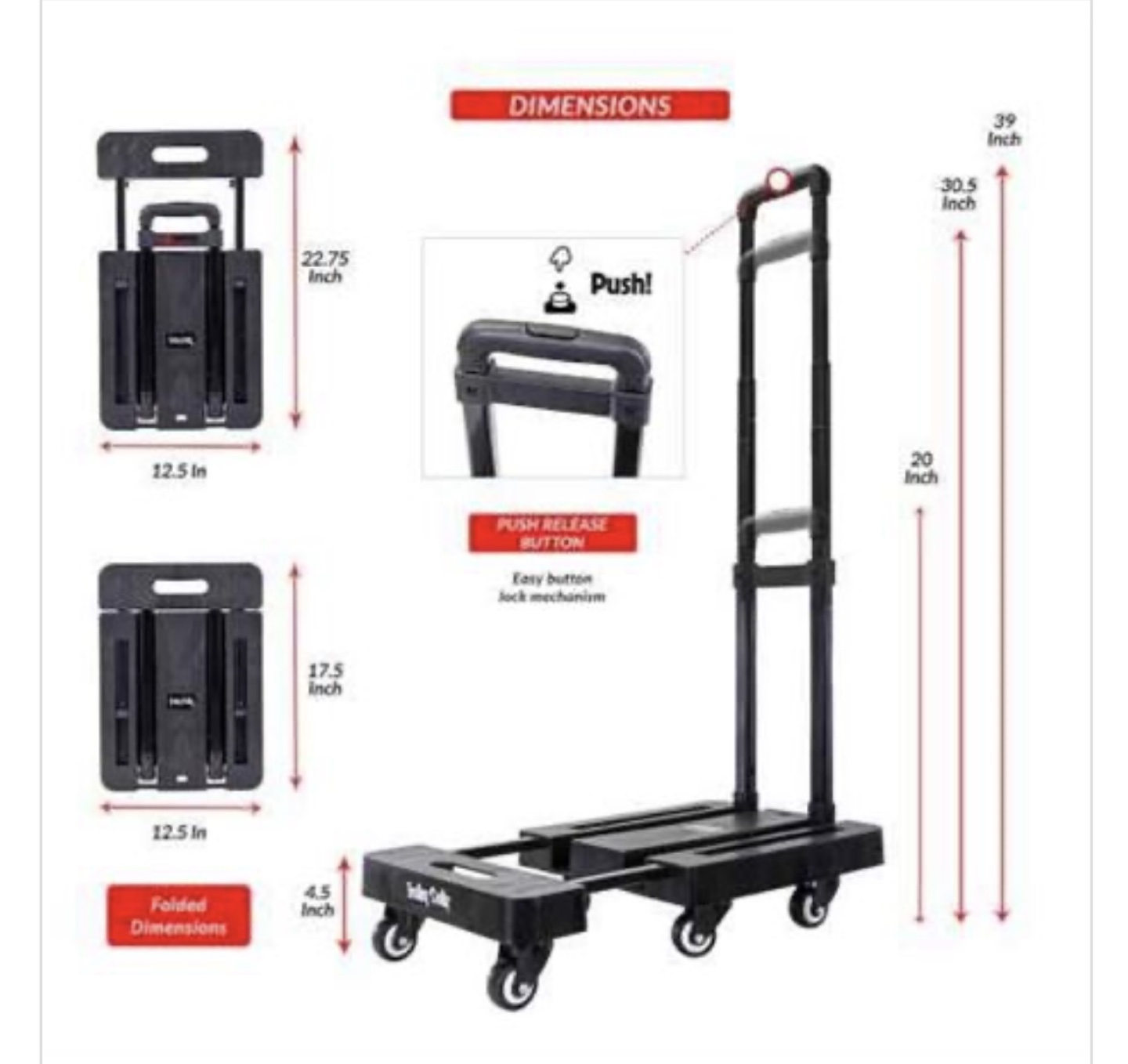 Dbest Trolly Dolly Folding Hand Truck Black - photo 2