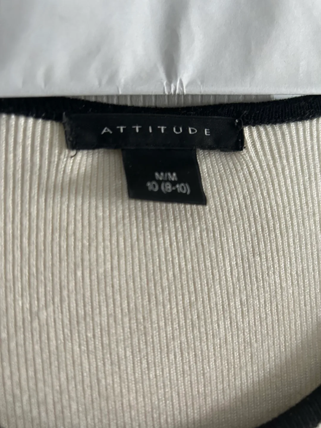 Attitude Women's Size Medium Black and White Knit Dress image indicator(2)