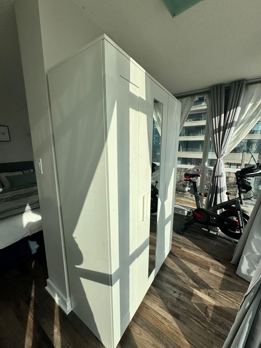 White Wardrobe with Mirror