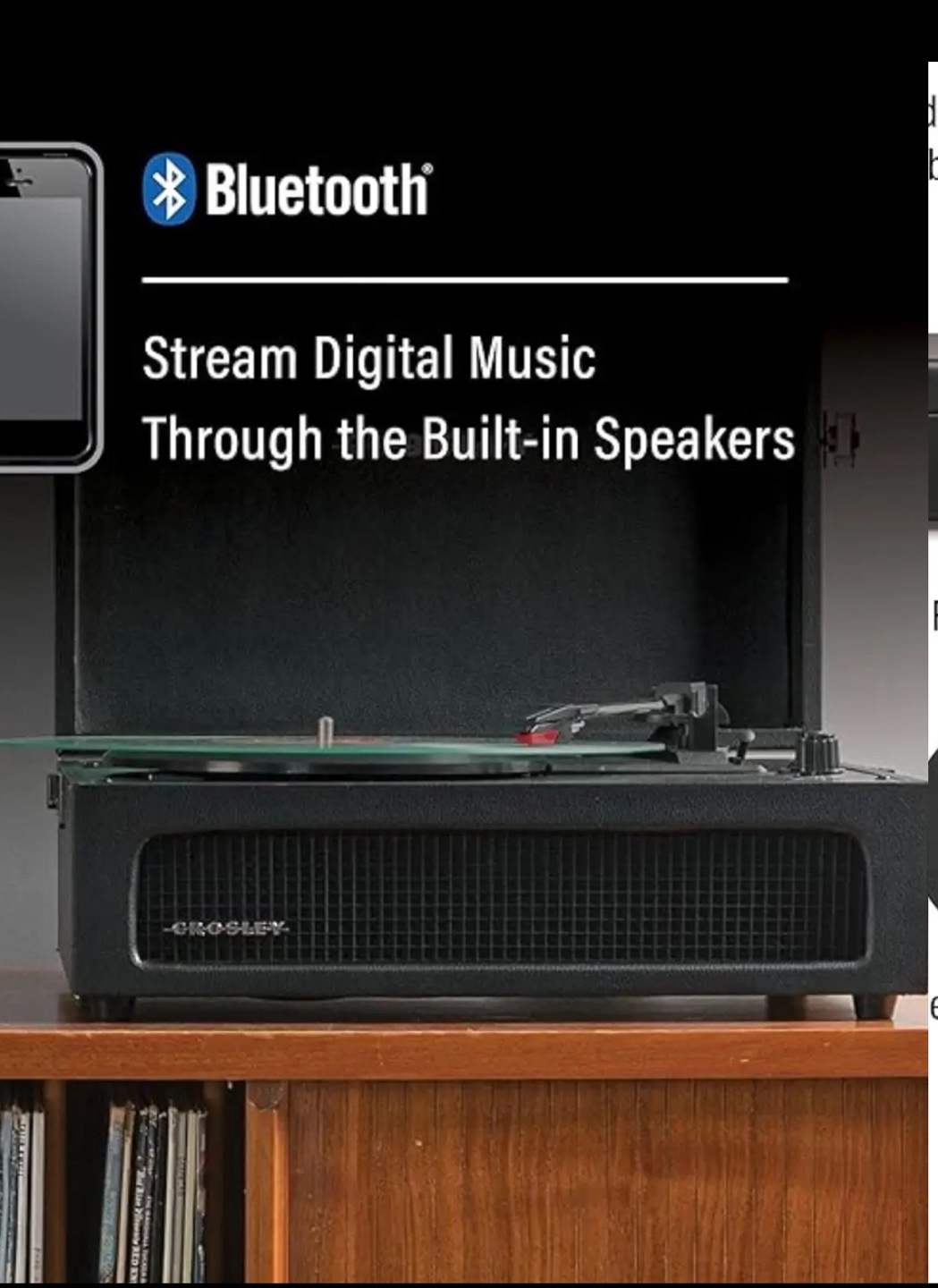 Crosley Voyager 3 Speed Portable Turntable with Bluetooth - photo 2