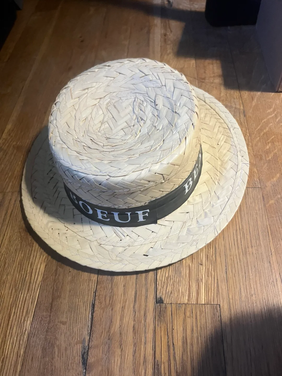 #freecycle Boater Straw Hat with Beaujolais Ribbon image indicator(4)