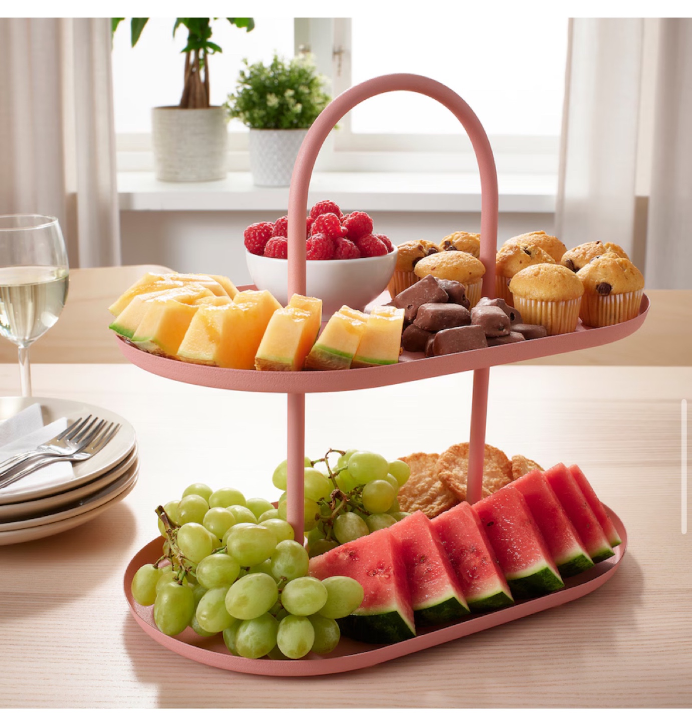 ASAP SOMMARÖGA Serving stand, two tiers, pink - photo 2