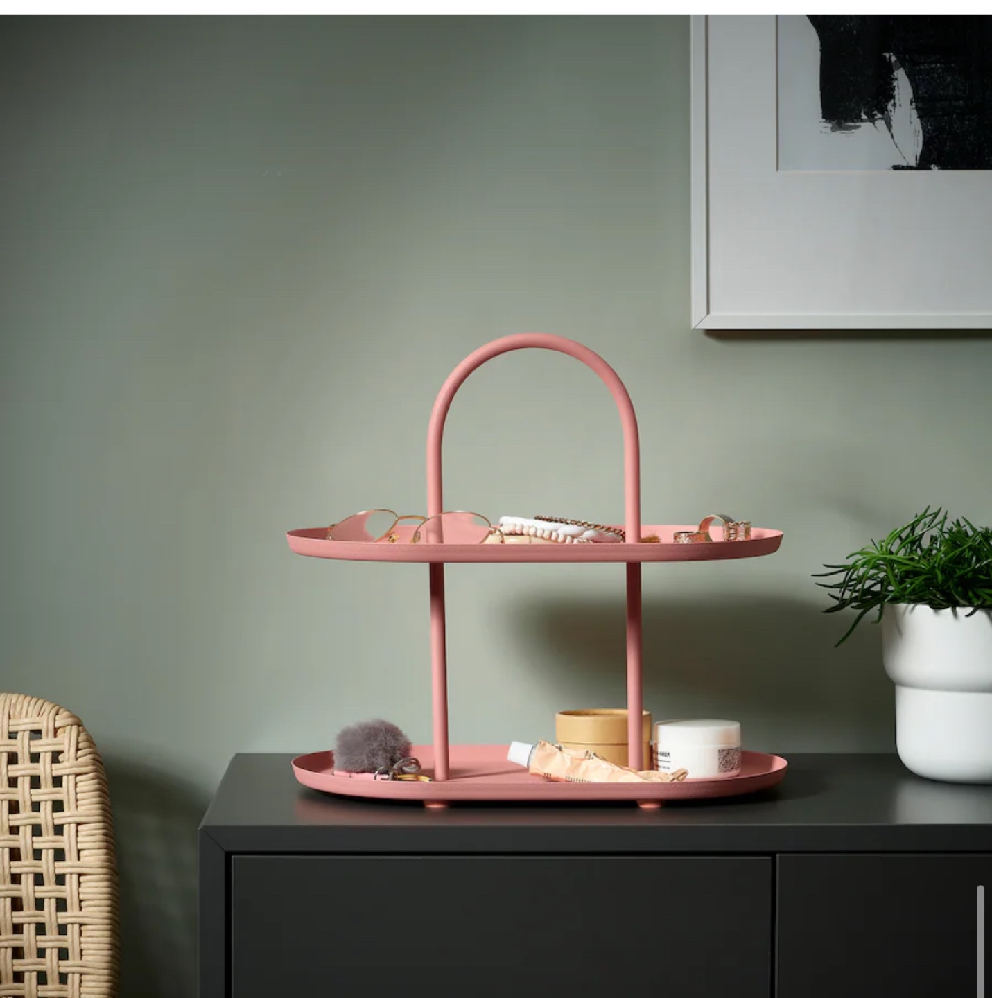 ASAP SOMMARÖGA Serving stand, two tiers, pink