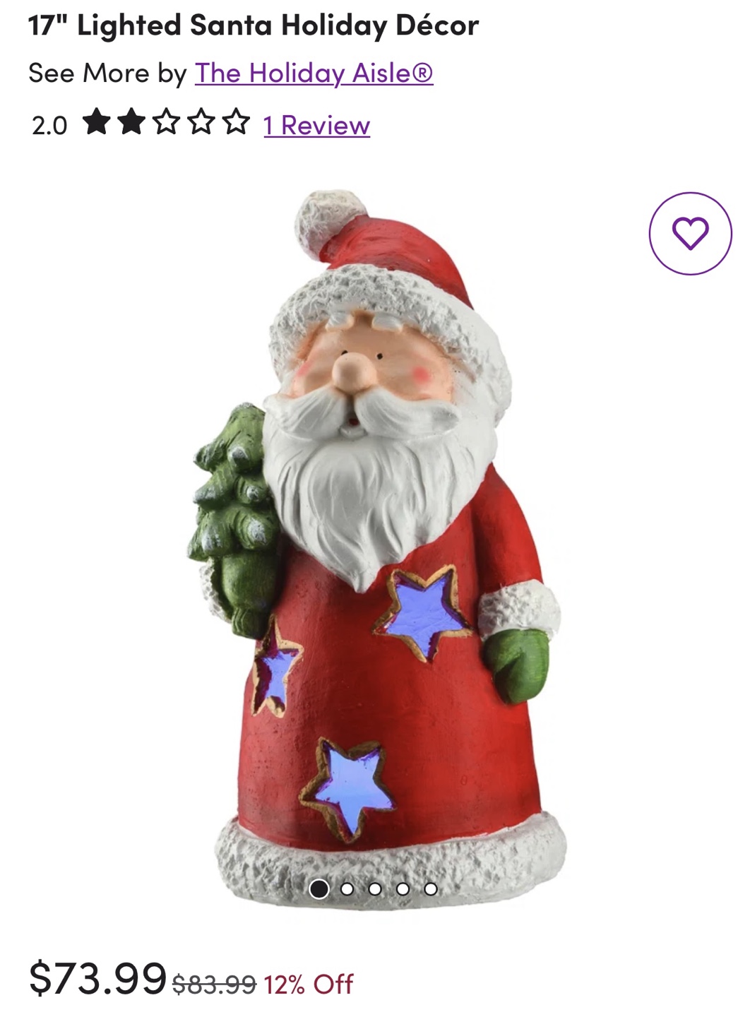 17" Lighted Santa Holiday Décor - The Holiday Aisle® - photo 2