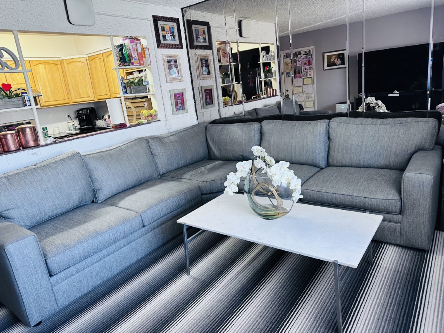 Modern Marble Top Coffee Table with Metal Legs