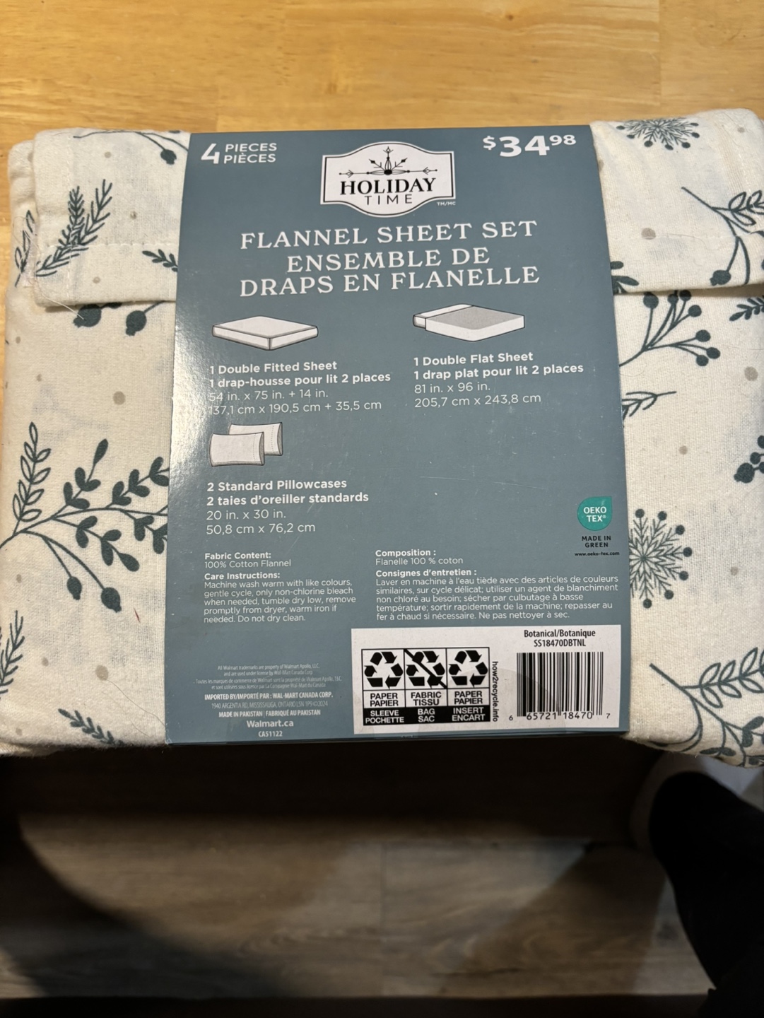 Holiday Time Flannel Sheet Set - Double - photo 2