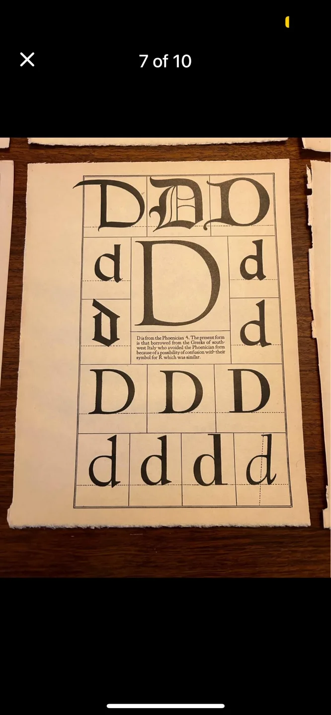 Initial  typography B X O Y M D I Q U V  9x12 inch antique art image indicator(4)