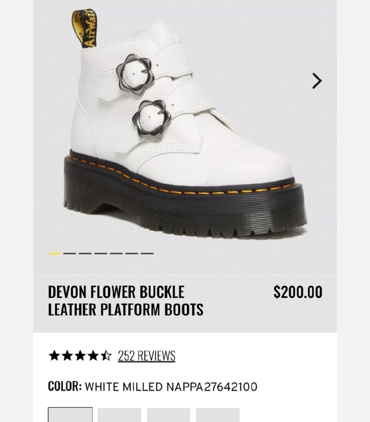 Dr. Martens Devon Flower Buckle Leather Platform Boots