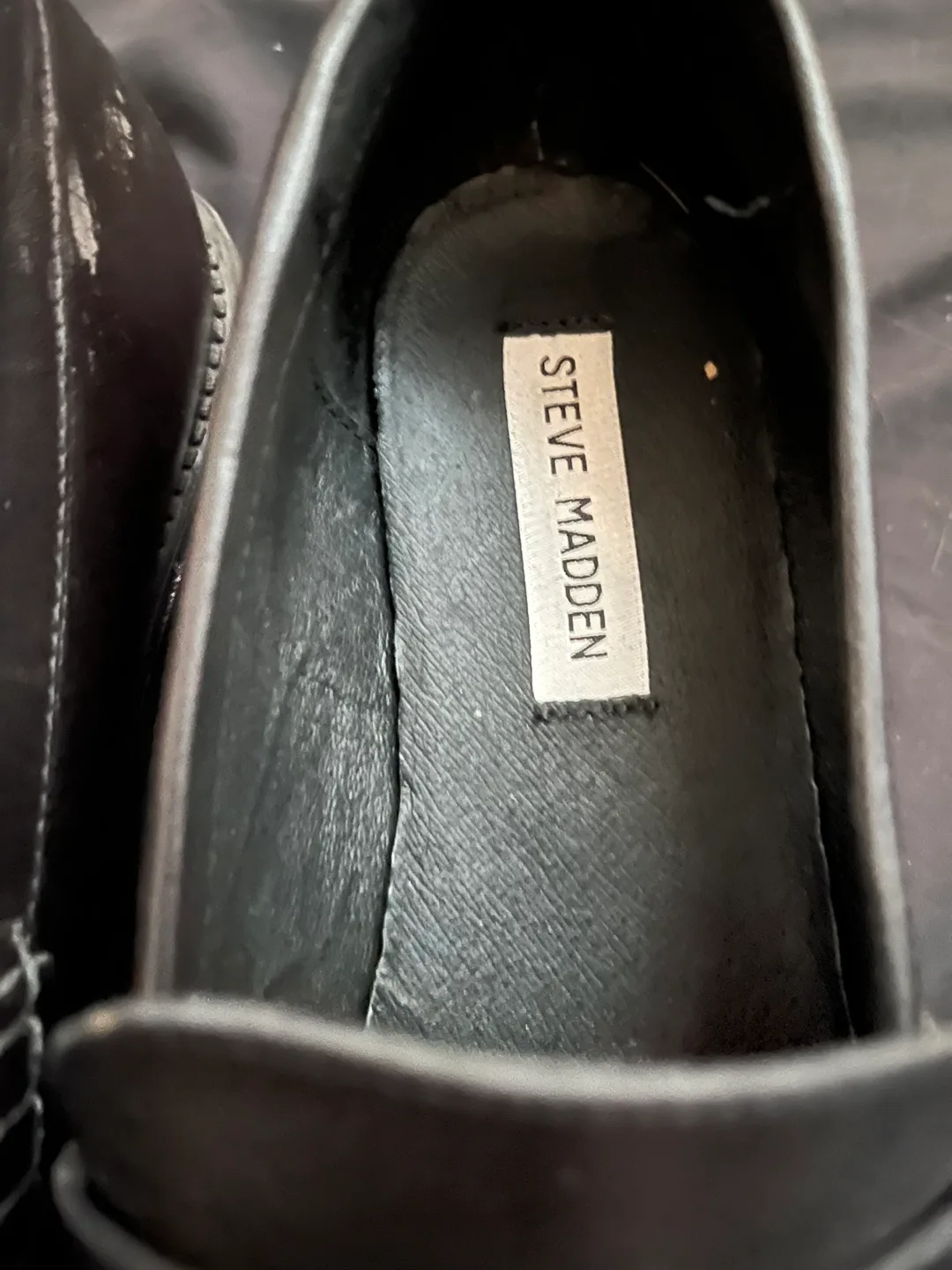 Steve Madden Black Leather Loafers image indicator(2)