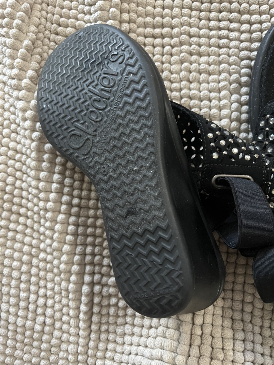 Skechers Women's Black Rhinestone Sandals Size 7