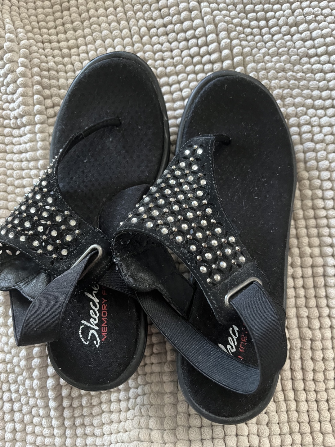 Skechers Women's Black Rhinestone Sandals Size 7 - photo 2