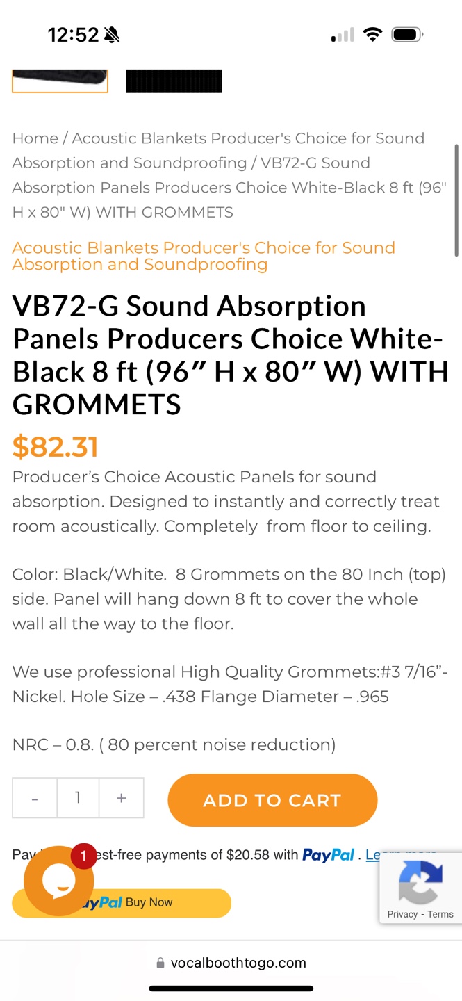 VocalBoothToGo Producer's Choice Acoustic Panel - 8ft x 80" - photo 4