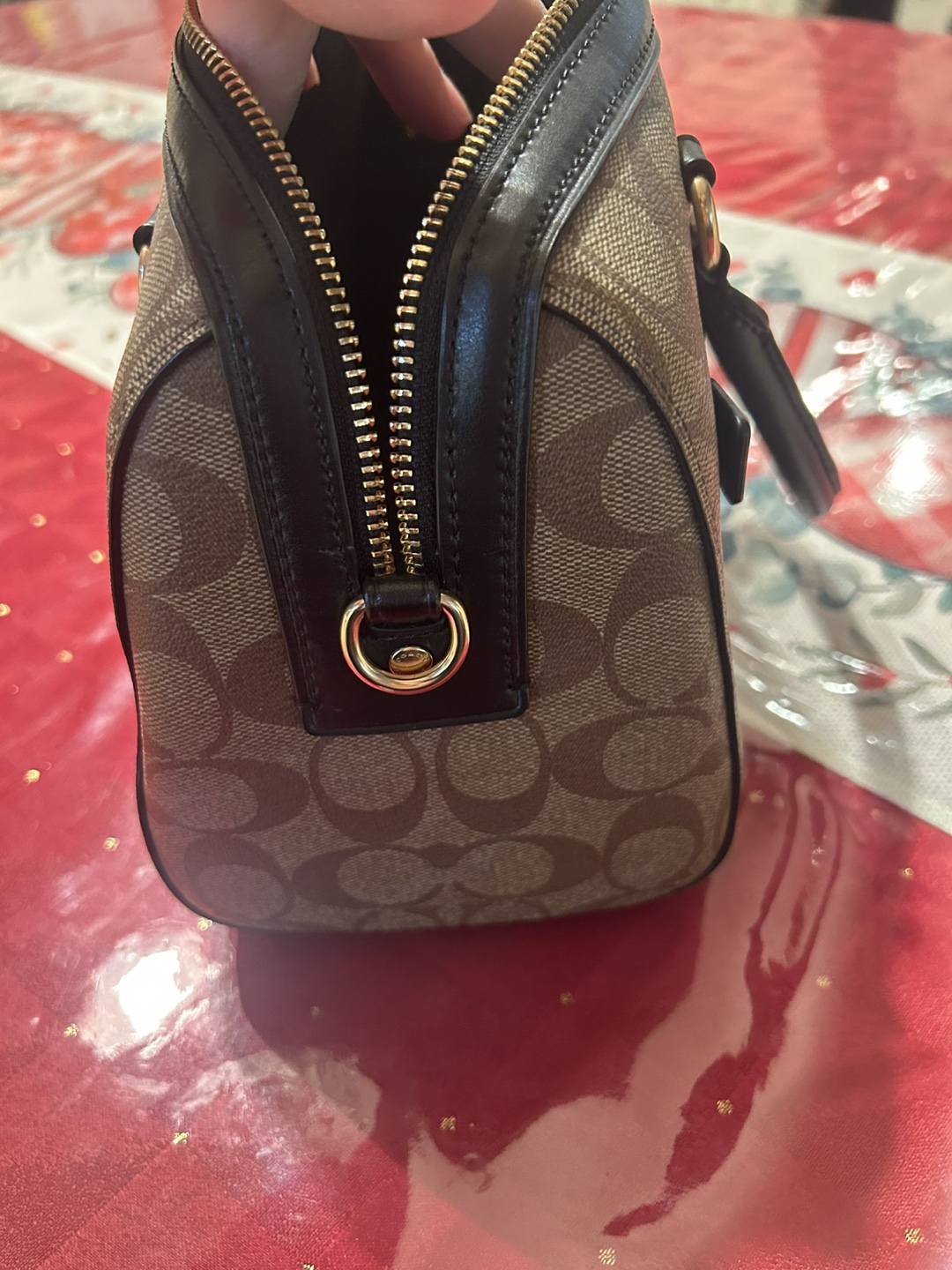 Coach Brown and Black Signature Canvas Mini Satchel - photo 5