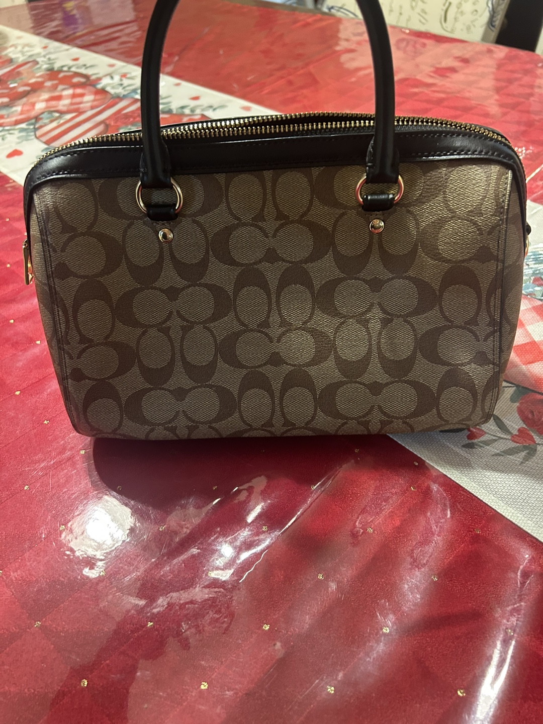 Coach Brown and Black Signature Canvas Mini Satchel - photo 4