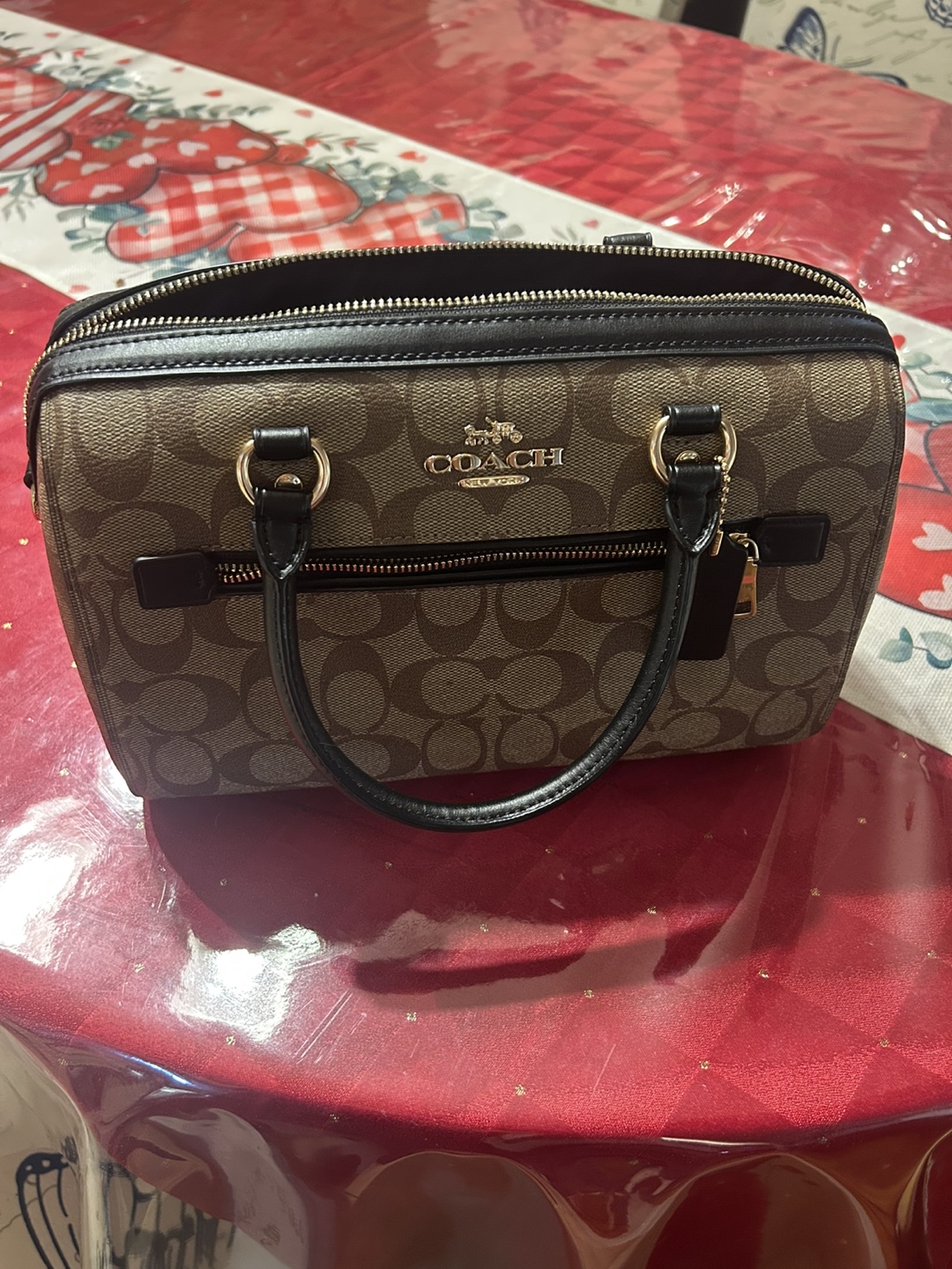 Coach Brown and Black Signature Canvas Mini Satchel - photo 2