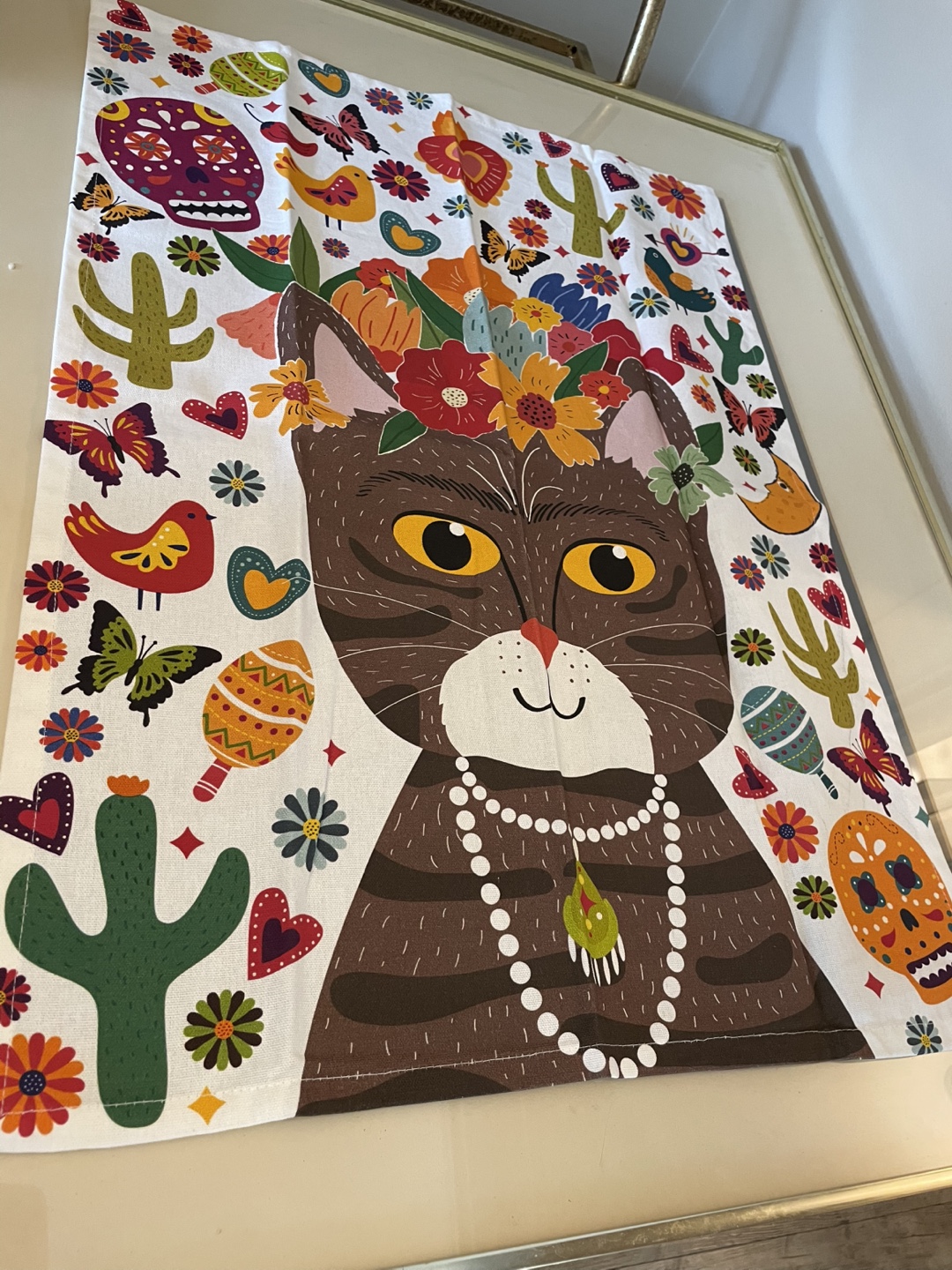 Frida  Kahlo  Tea Towel - Day of the Dead NEW