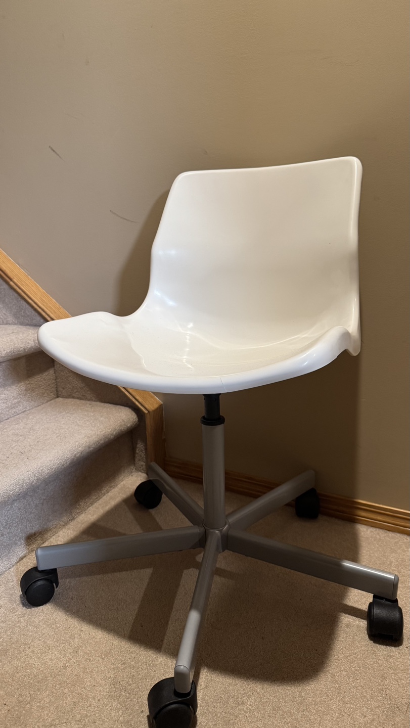 White rolling office chair