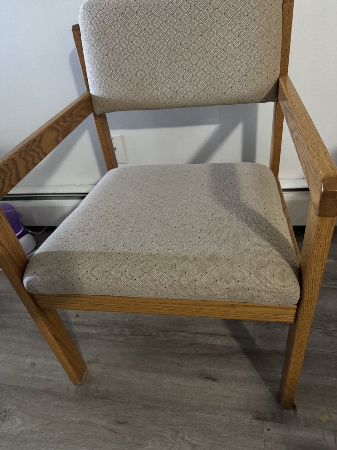 Oak Armchair with Beige Upholstery - photo 2