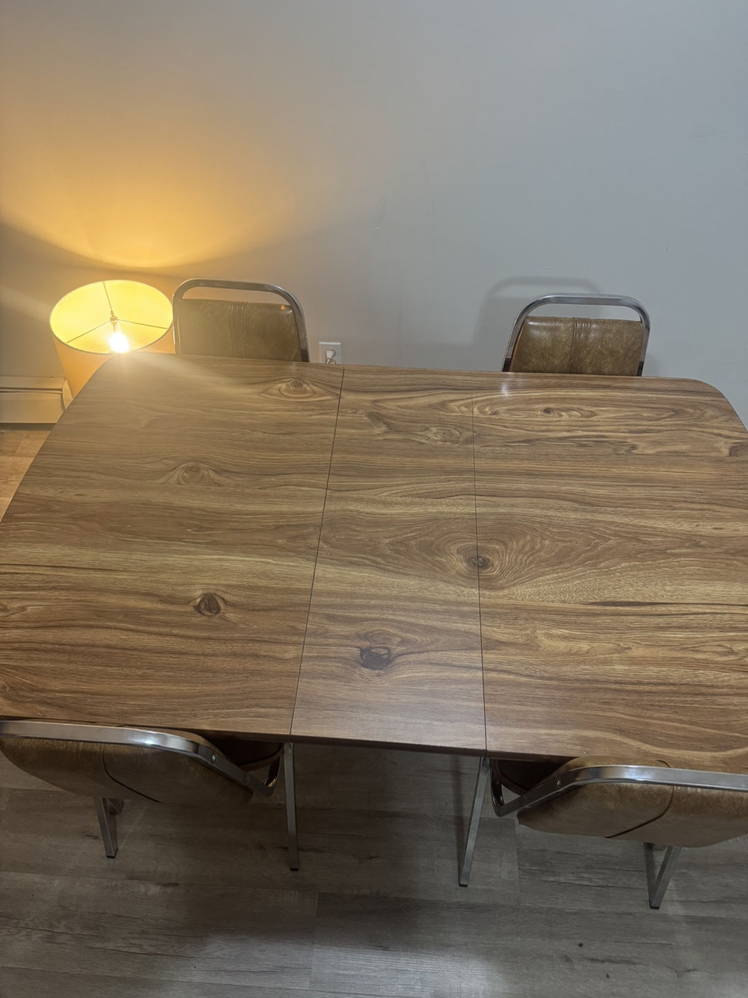 Mid-Century Modern Drop-Leaf Dining Table and Four Chairs - photo 5