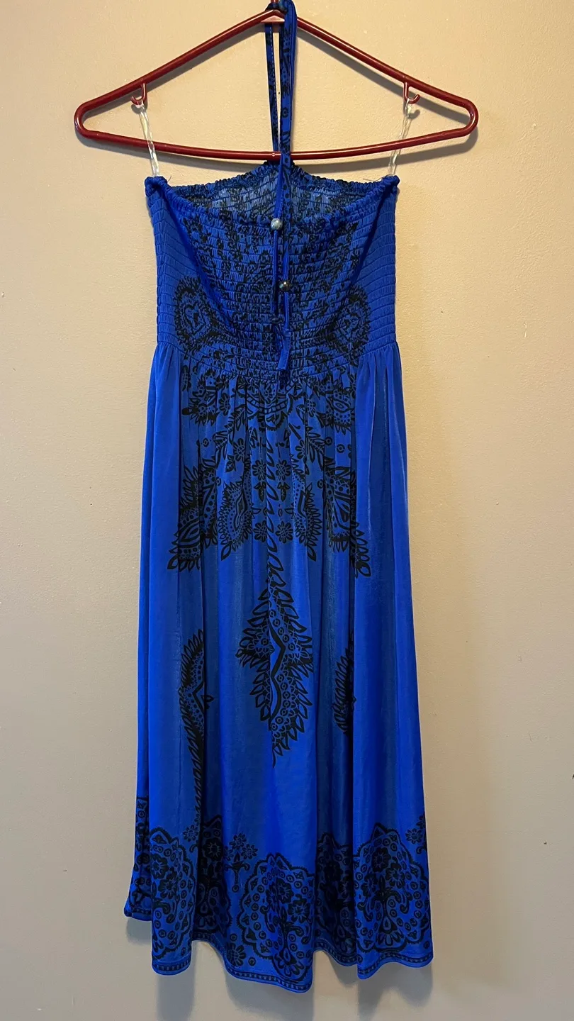 #freecycle Candy Couture Blue Halter Dress Size L/G thumbnail