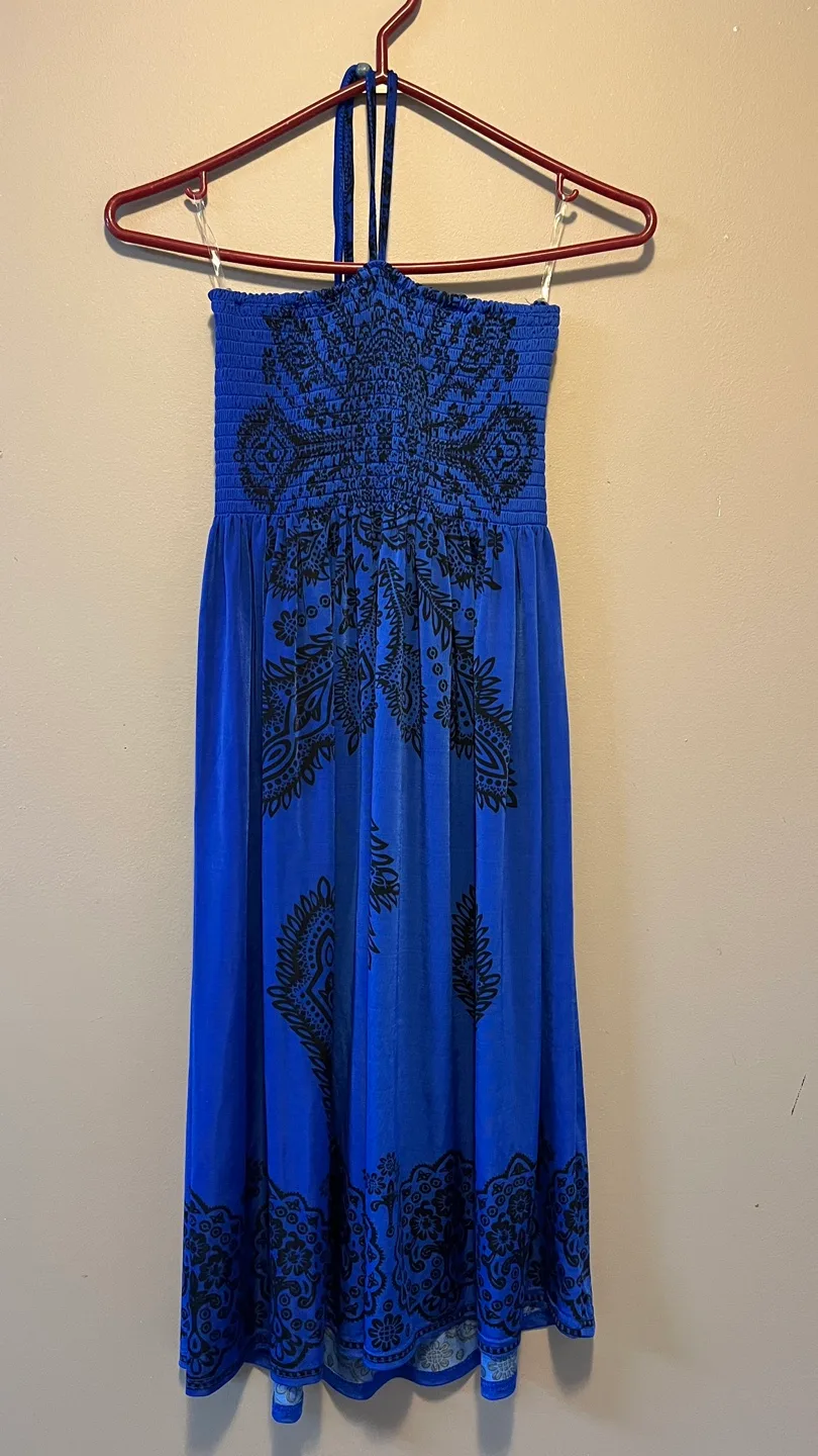 #freecycle Candy Couture Blue Halter Dress Size L/G image indicator(2)