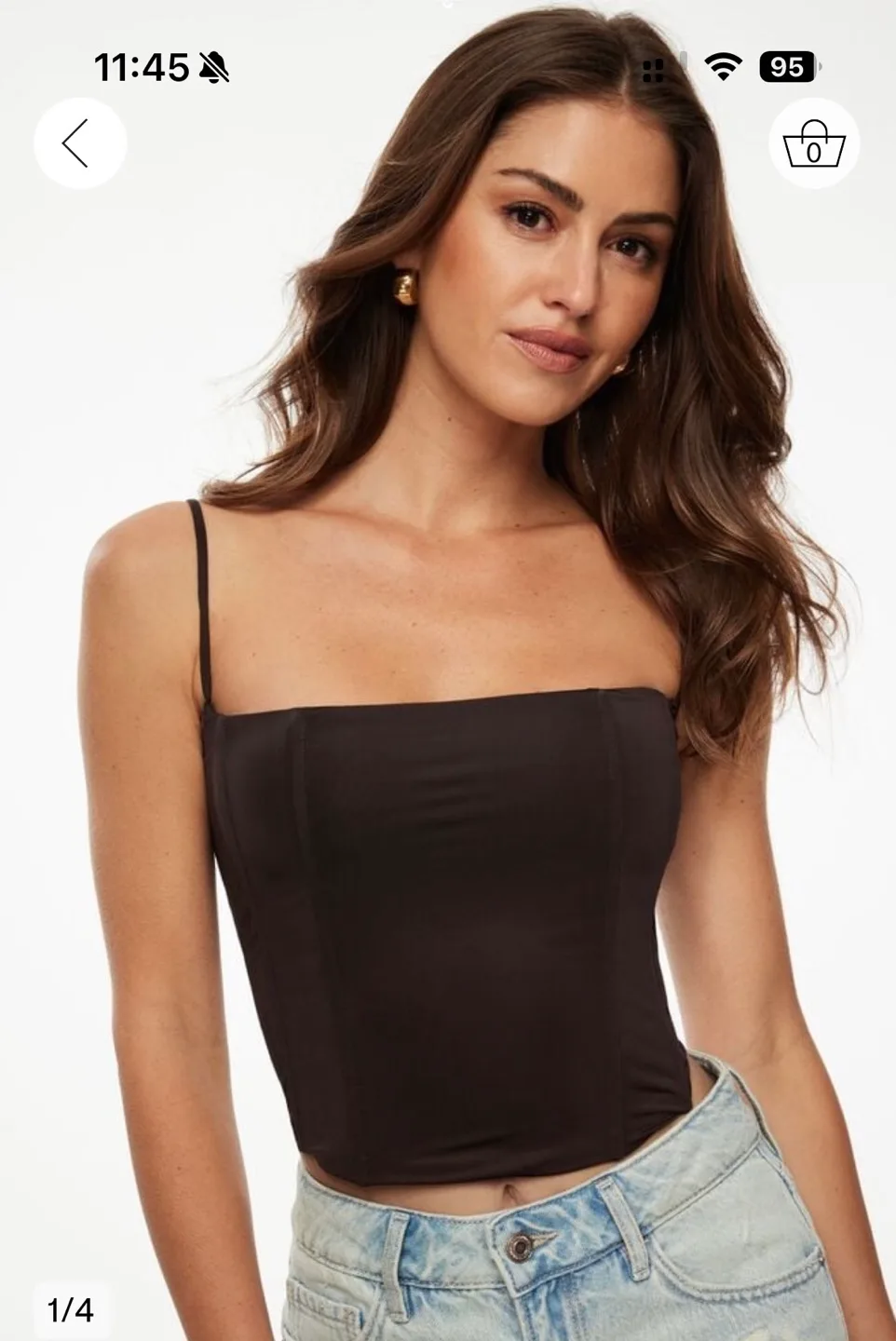 Dynamite LACE-UP CROP TOP - Black & Cream image indicator(2)