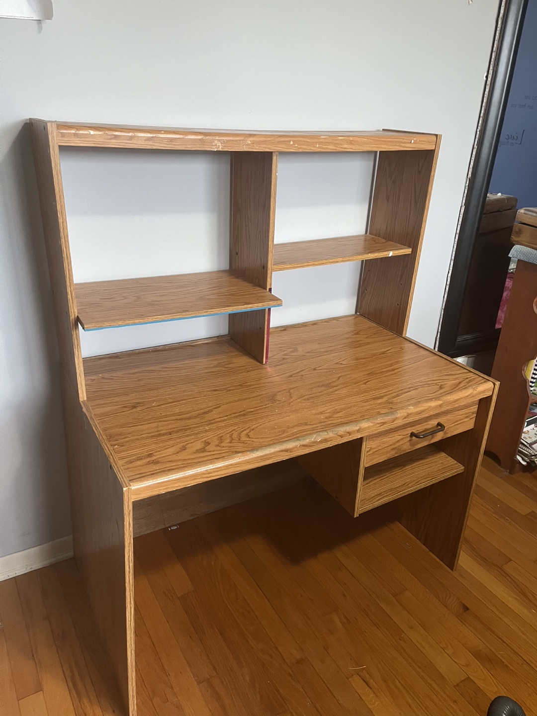 Wooden Computer Desk with Hutch