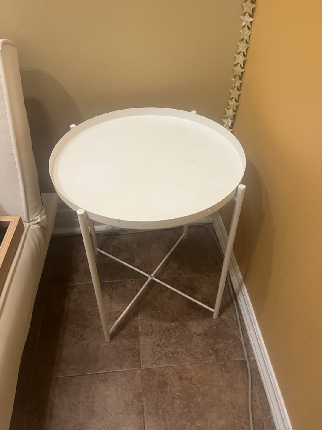 White Round Side Table