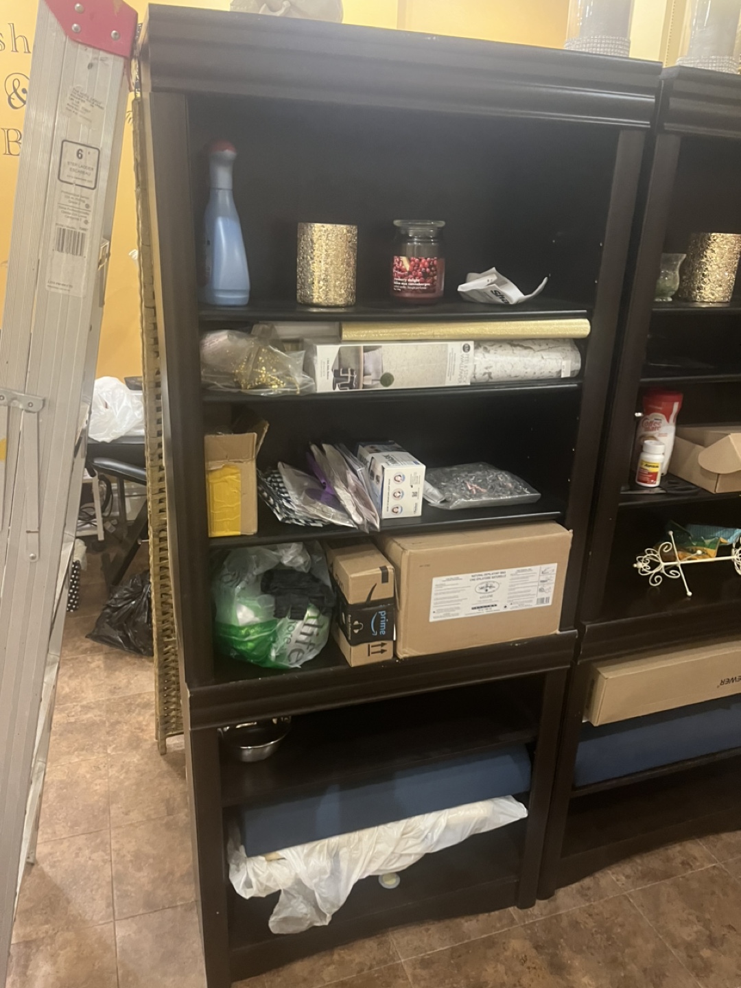 Pair of Dark Brown Wooden Bookcases - photo 2