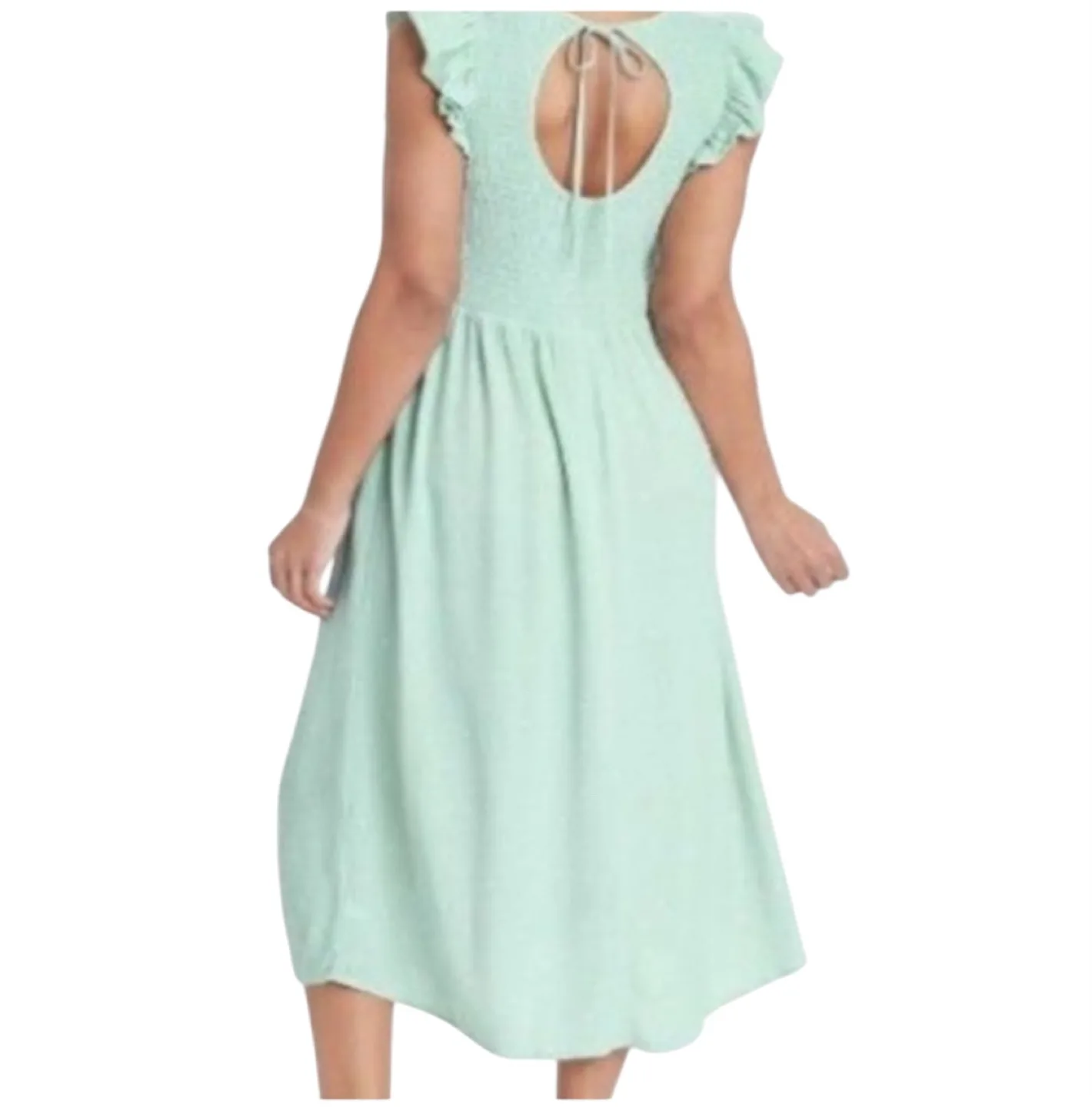 a new day Mint Green Polka Dot Smocked Dress Size S image indicator(2)