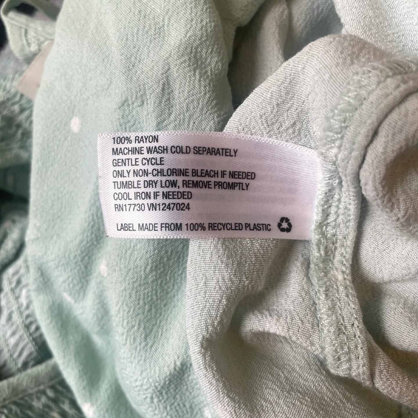 a new day Mint Green Polka Dot Smocked Dress Size S image indicator(9)