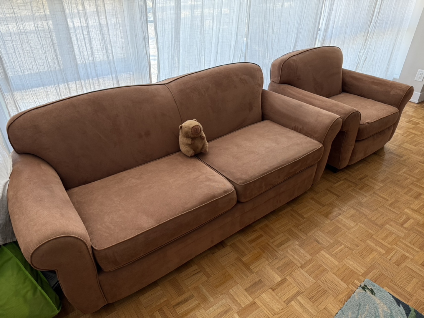 Brown Sofa and Loveseat Set