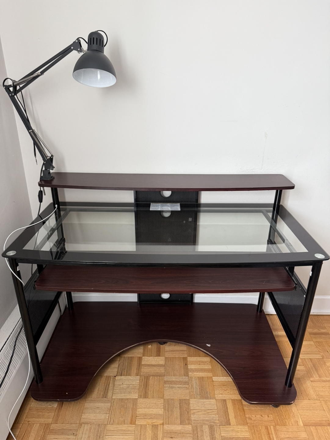 Glass Top Computer Desk