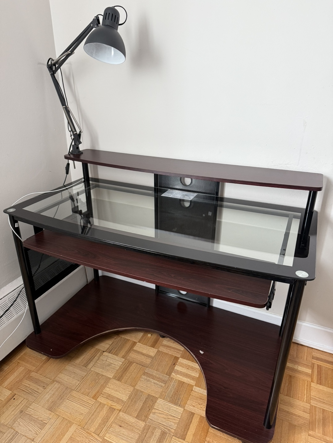 Glass Top Computer Desk - photo 2